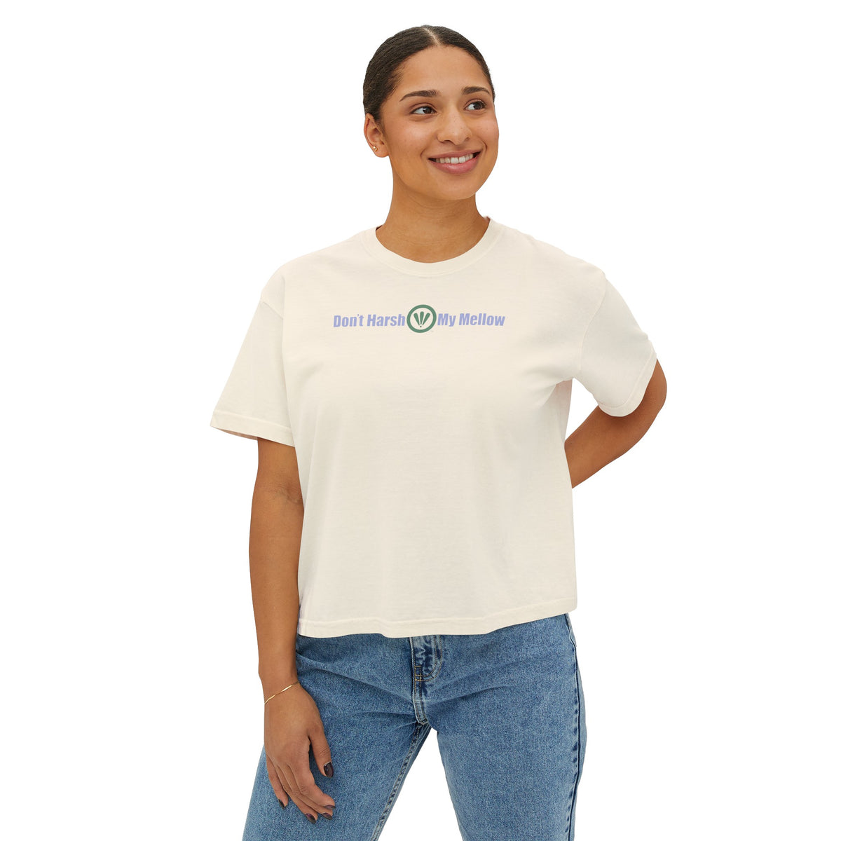 Pigmentgefärbtes Boxy-T-Shirt für Damen 