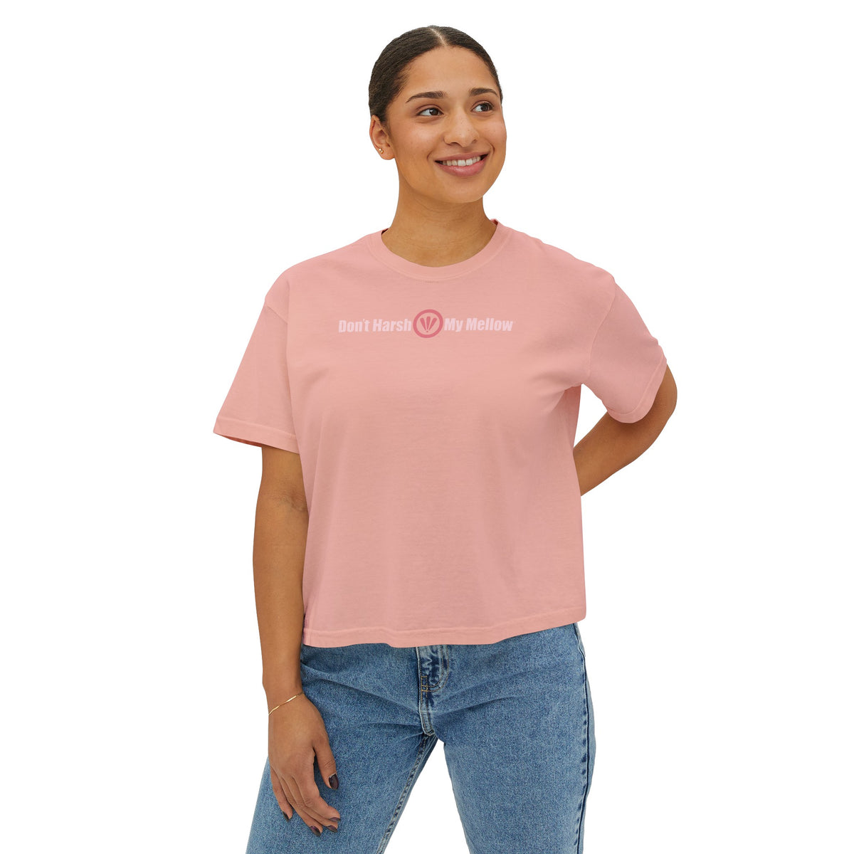 T-shirt Boxy teint par pigments pour femme 