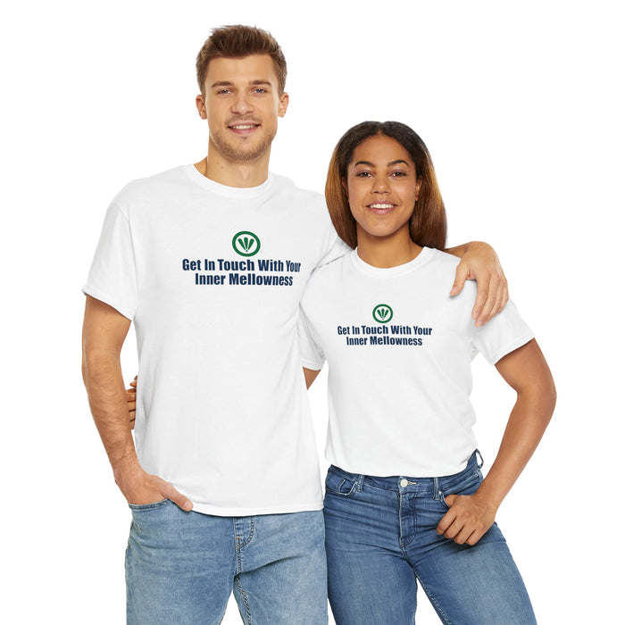 Nehmen Sie Kontakt mit Ihrer inneren Mellowness™ auf Unisex-T-Shirt aus schwerer Baumwolle