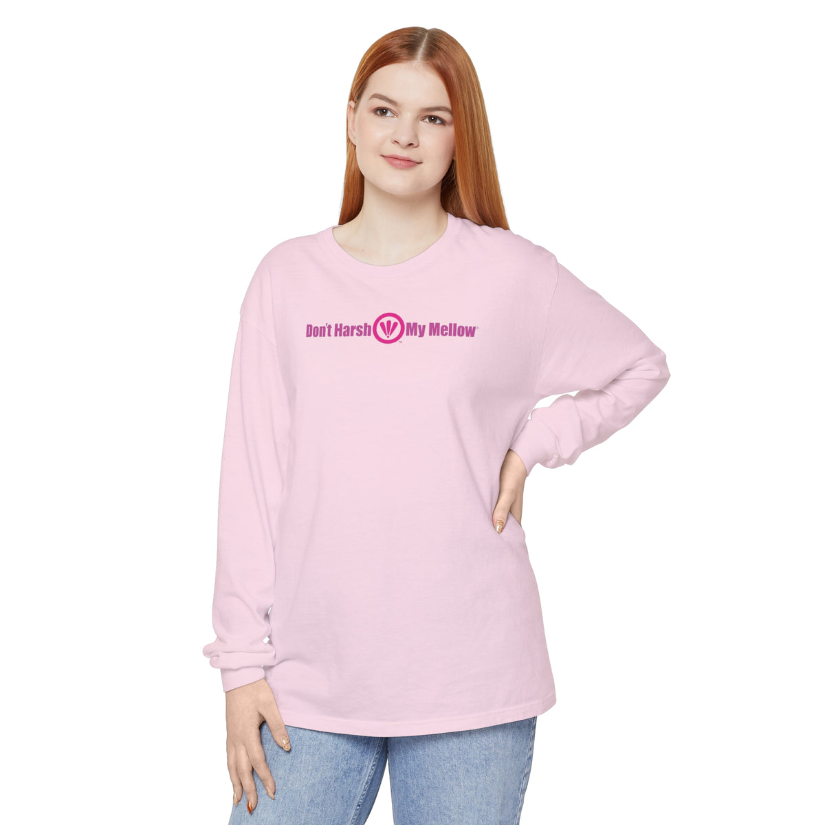 T-shirt à manches longues teint en pièce pour femme 