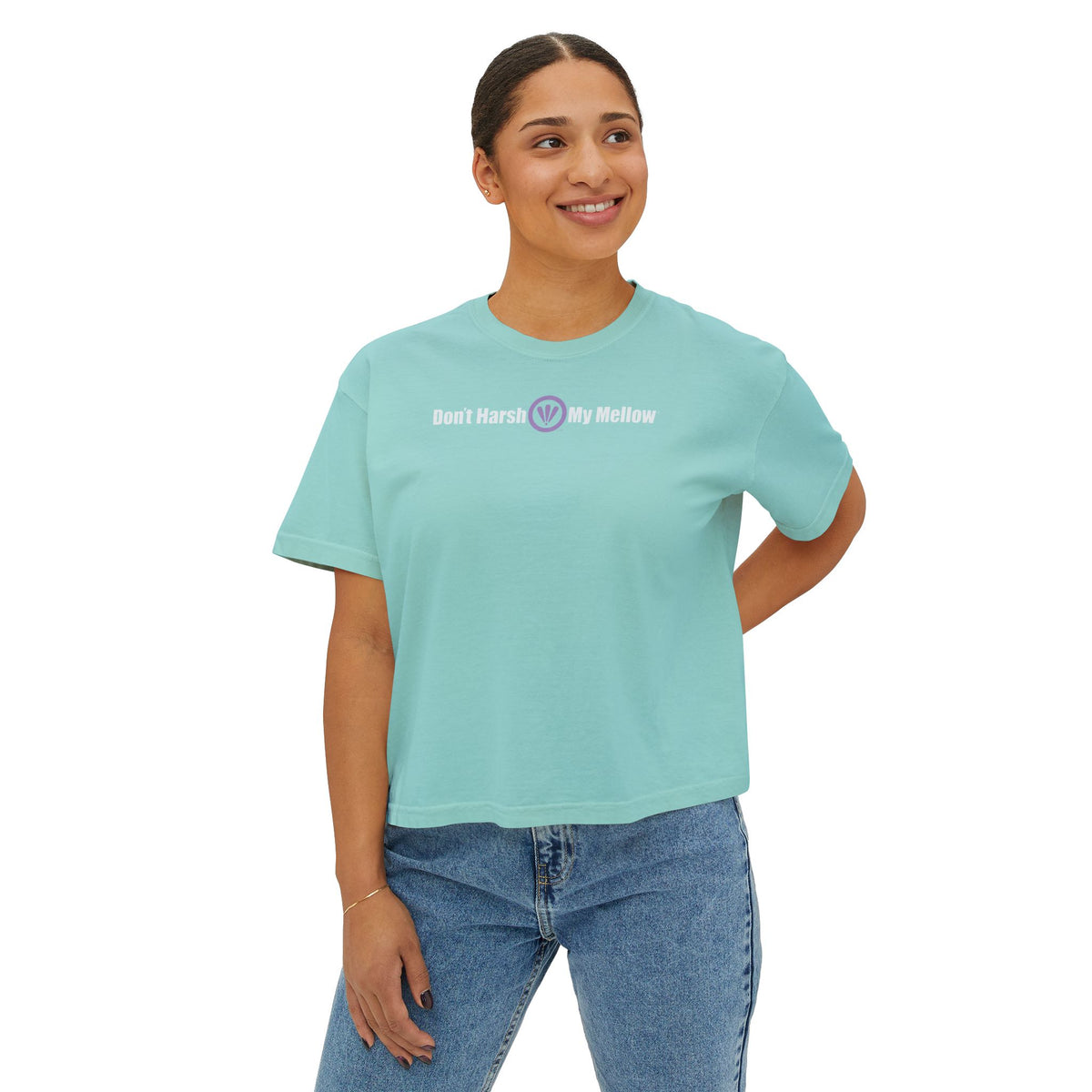 T-shirt court et carré pour femme 